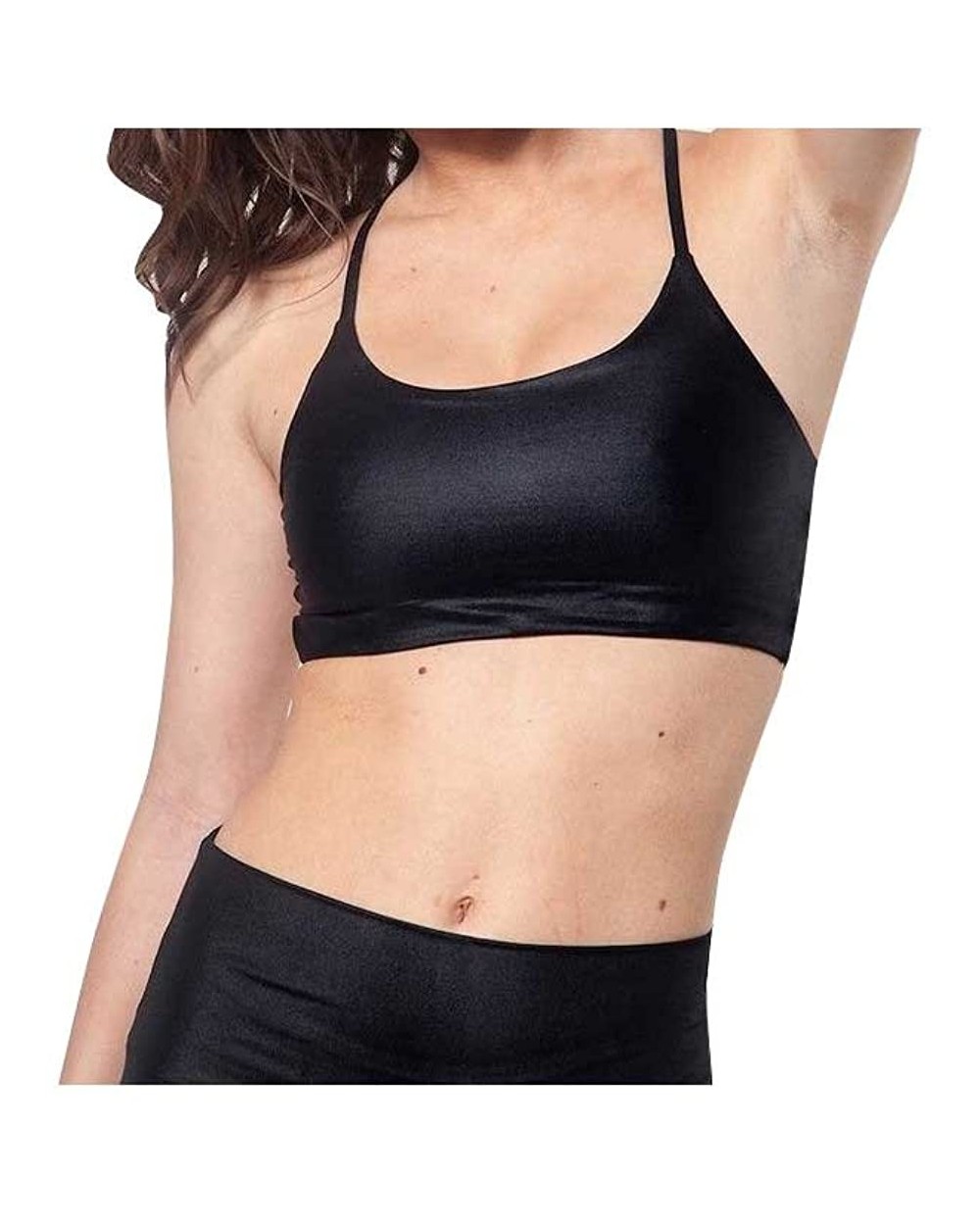 Yoga Vinyasa Bra Top 399 Shiny Black - Shiny Black - CI188A40U6D $60.85 Bras