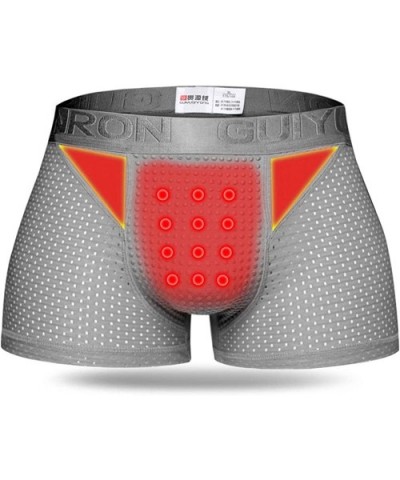 Mens Sexy Nylon Mesh Magnetic Therapy Health Care Breathable Inner Pants Underwear Briefs - Burgundy - CT18L7HYR60 $23.86 Briefs