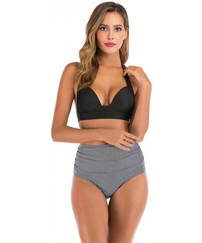 Women High Waist Bikini Push Up Bikinis Print Swimsuit Female Beachwear Swimwear - A4-gray - CZ1962H7GA6 $19.16 Thermal Under...