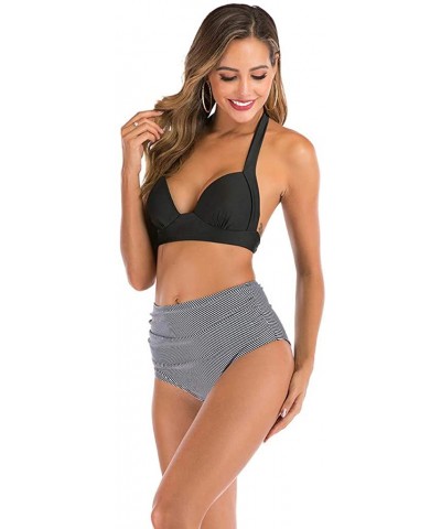 Women High Waist Bikini Push Up Bikinis Print Swimsuit Female Beachwear Swimwear - A4-gray - CZ1962H7GA6 $19.16 Thermal Under...