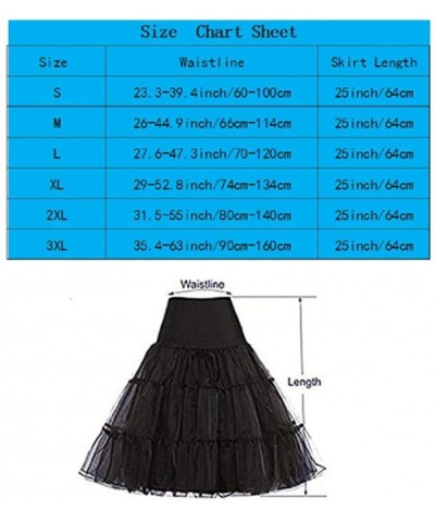 Women's Petticoat Underskirt 50s Vintage Tulle Knee-Length Crinoline Slips - Beige - CK184OZHOEX $22.80 Slips