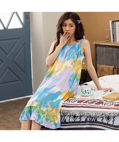 Night Dress Women's Cotton Sleepwear Home Clothes for Women Nightgown Sleeveless Nightdress Nightwear Summer Large Size - 1 -...