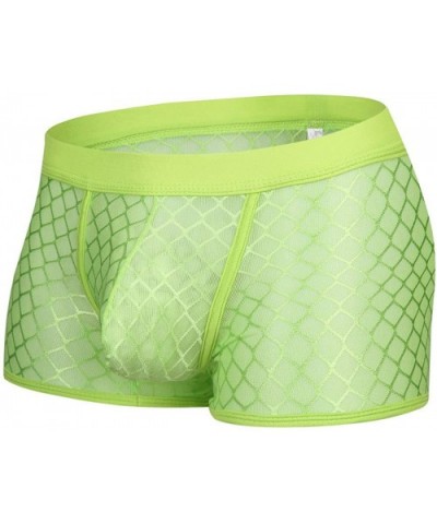 Men's Briefs Soft Mesh Underpants See-Through Underwear - Green - CR18I0DN3H9 $13.25 Boxer Briefs