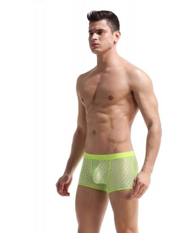 Men's Briefs Soft Mesh Underpants See-Through Underwear - Green - CR18I0DN3H9 $13.25 Boxer Briefs