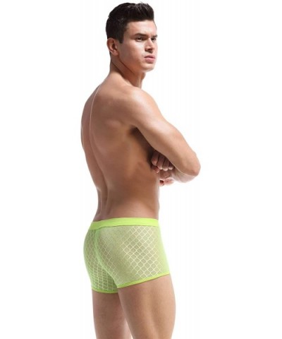 Men's Briefs Soft Mesh Underpants See-Through Underwear - Green - CR18I0DN3H9 $13.25 Boxer Briefs