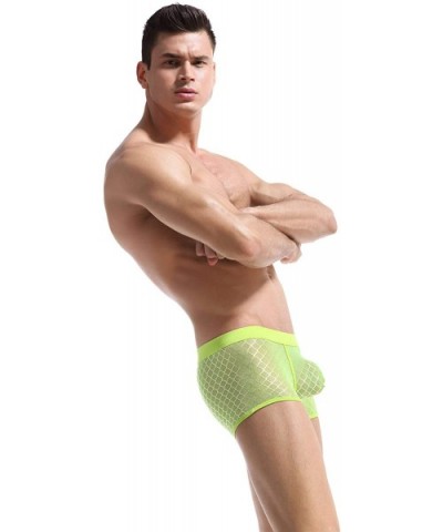 Men's Briefs Soft Mesh Underpants See-Through Underwear - Green - CR18I0DN3H9 $13.25 Boxer Briefs