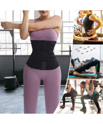 Women Neoprene Sweat Waist Trainer Corset Trimmer Belt Waist Cincher Body Shaper Slimming - Black1-2 Belt - CA19EIDIDDN $56.4...