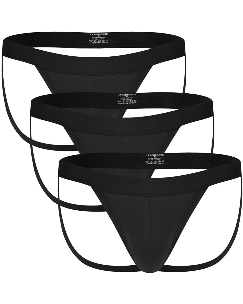 Men's Performance Jockstrap Butt-Flaunting Thongs Underwear Low Rise - 3pack03-black - CV194K4WGZI $32.29 G-Strings & Thongs