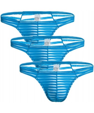 Men's Sexy Striped Underwear Thong Mesh Transparent Panties - Bu+bu+bu - CG18YZOC2HD $32.03 G-Strings & Thongs