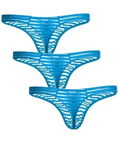 Men's Sexy Striped Underwear Thong Mesh Transparent Panties - Bu+bu+bu - CG18YZOC2HD $32.03 G-Strings & Thongs