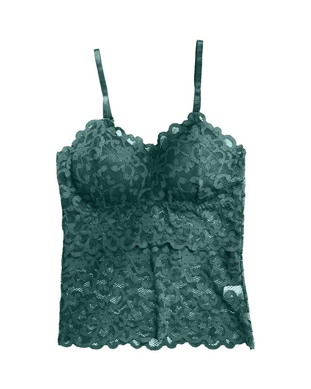 Women Sexy Bra Solid Vest Lace Camisole Breathable Bralette Push Up Top Underwea - Green - C11906UCK2Y $24.27 Camisoles & Tanks