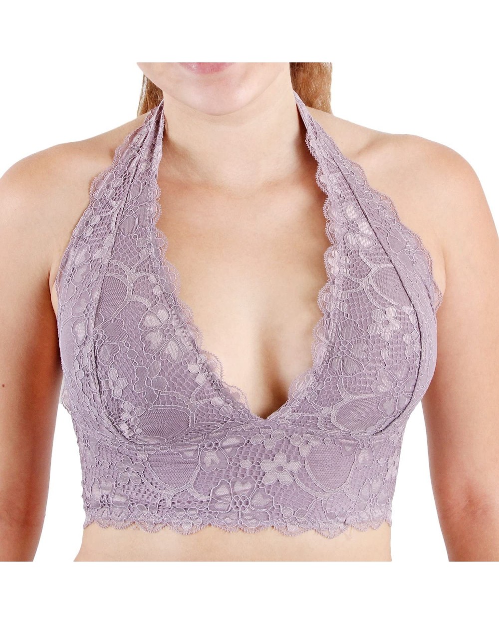 Womens Floral Lace Bra Bralette | Bralettes for Women | Comfortable Lingerie | Strappy Lacy Bra | Padded Brallete - Quail - C...