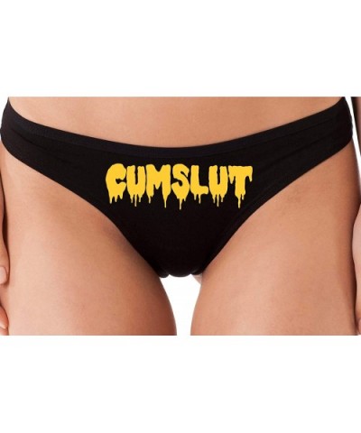 Cumslut Panties Cum Slut Sexy Black Thong BDSM DDLG CGL Panty - Yellow - CJ18S4H9CXL $19.68 Panties