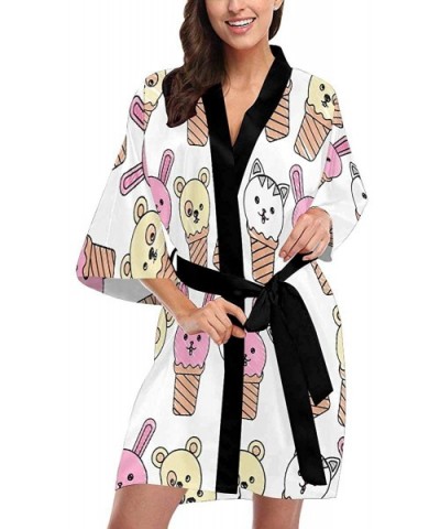 Custom Japanese Maneki Neko Cat Women Kimono Robes Beach Cover Up for Parties Wedding (XS-2XL) - Multi 2 - C4194UODZLM $78.19...