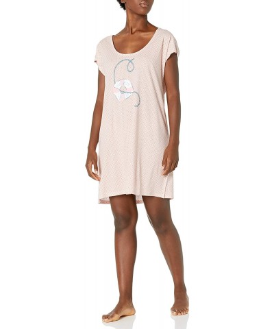 Women's Short Sleeve Sleepshirt - Barely Pink - CM193QKGT9N $20.21 Nightgowns & Sleepshirts