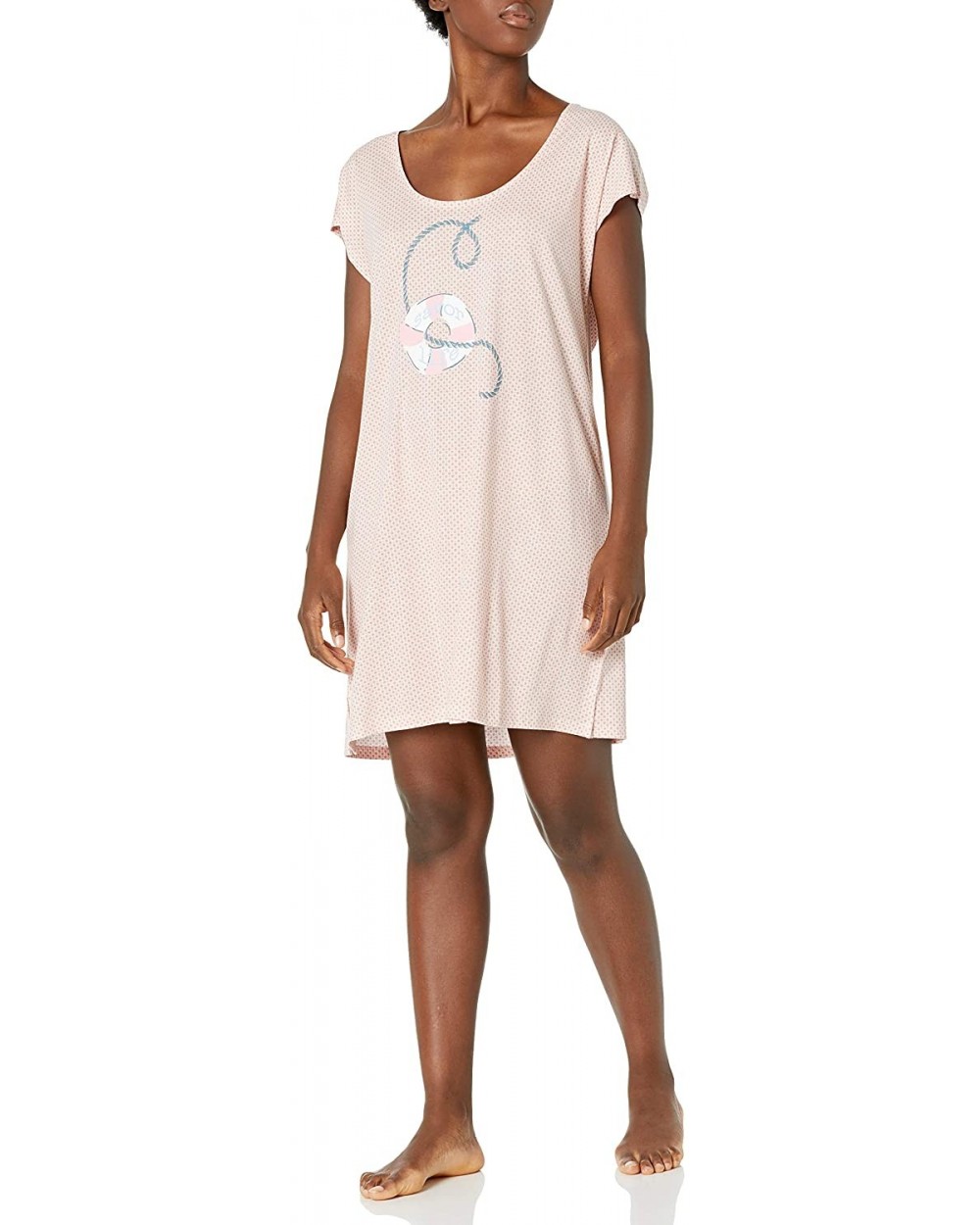 Women's Short Sleeve Sleepshirt - Barely Pink - CM193QKGT9N $20.21 Nightgowns & Sleepshirts