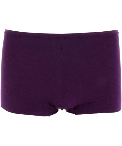 Womens Wear Solid Boy Short Underwear - Wine Grapes - CZ195RCDESR $31.19 Panties