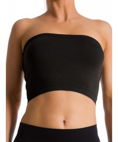 Seamless Strapless Sports Bra Bandeau Tube Top No Pad Mini Hot Tee - Black - CN12HA6UMY1 $12.72 Camisoles & Tanks