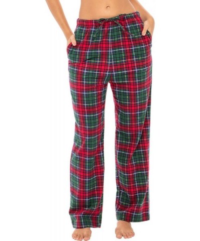 Women's Flannel Pajama Pants- Long Cotton Pj Bottoms - Red Green Blue Even Plaid Hd - C218TSKHS95 $38.96 Bottoms