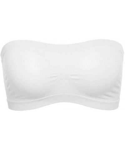 Women Seamless Tube Top Breathable Strapless Bra Bandeau Underwear Bras - White - C6190YWO76E $26.74 Bras