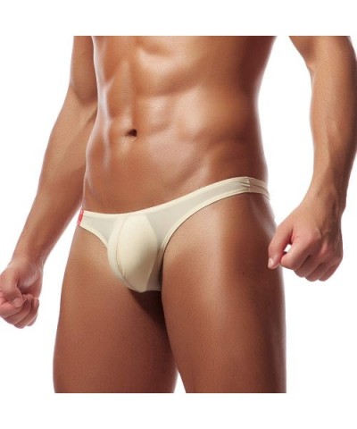 Men's Sexy Ice Silk T-Back Thongs Low Rise G Strings U Pouch Underwear - 3 Pack - CR18HWI5IE7 $23.93 G-Strings & Thongs