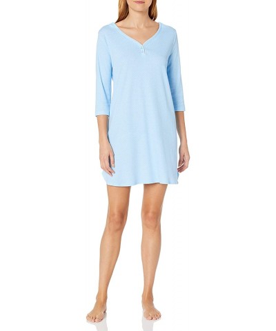 Women's Pajama Top 3/4 Sleeve Shirt Pj - Dot Blue - C8187SAC2GL $38.65 Tops