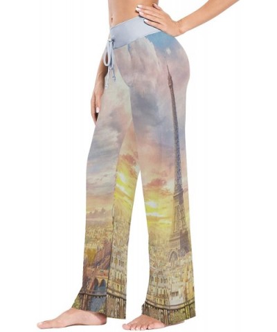 Womens Pajama Lounge Pants Paris Eiffel Tower Red Umbrella Cityscape Wide Leg Casual Palazzo Pj Sleep Pants Girls - 3d Print ...