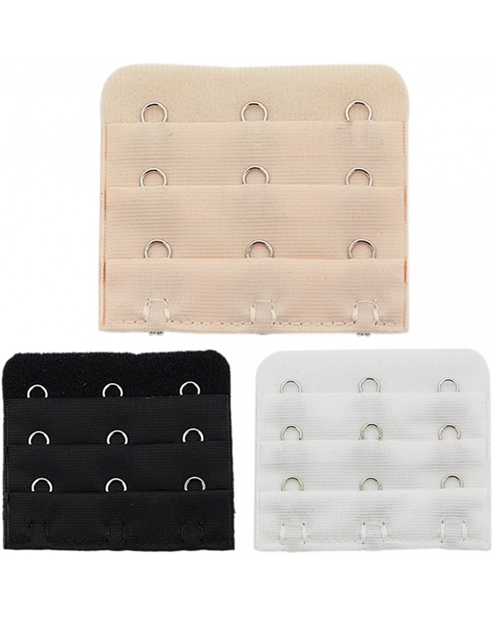 3 PCS Assorted Bra Extender 2 Hook 3 Row 1.2 inch Spacing Narrow - 9 Pcs 28772 - CF11T78ZVHF $14.58 Accessories