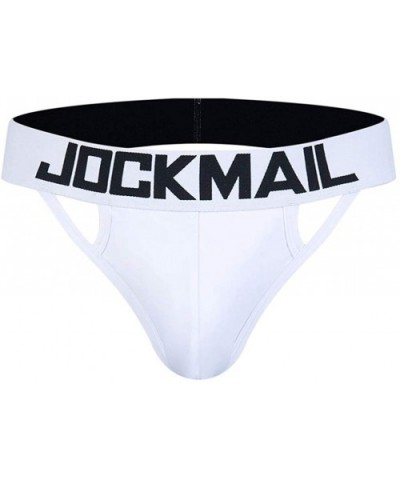 Mens Underwear 3 Pack Jockstrap Thong Underwear Athletic Sexy Mesh Low Rise Breathable Jock Strap Briefs Panties - 1 Pcs-whit...