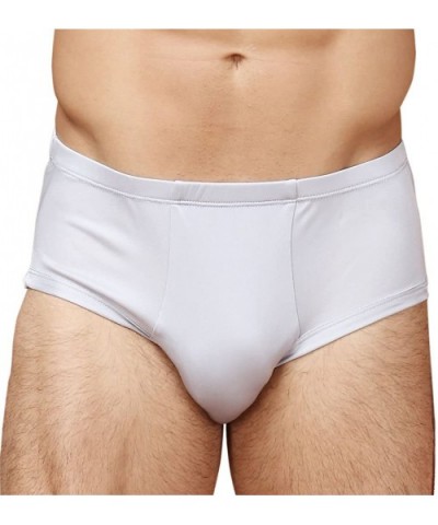 Pure Silk Knitted Men's Briefs - Grey - CD11XU4T9VB $23.65 Briefs