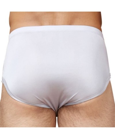 Pure Silk Knitted Men's Briefs - Grey - CD11XU4T9VB $23.65 Briefs