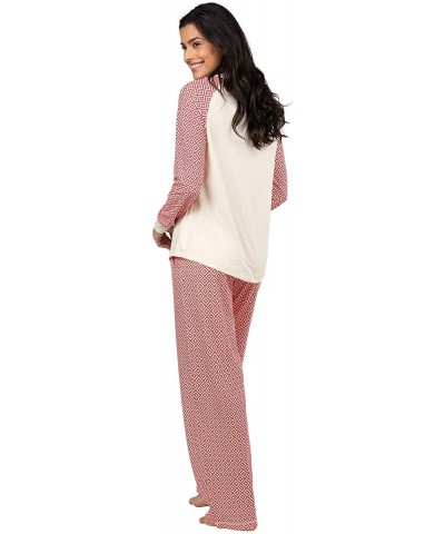 Pajamas for Women - PJ Sets for Women- Whisper Knit - Red Print - C718IOIRHIS $52.85 Sets