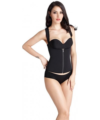 Women's Neoprene Sauna Waist Trainer Vest Heated Slimming Body Shaper Zipper - Black - CT1804QOHQD $39.39 Bustiers & Corsets