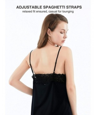 Pajamas Set for Women Lace Cami Tops and Shorts Elegant Sexy Sleepwear - Black - CQ194U9CR9A $44.36 Sets