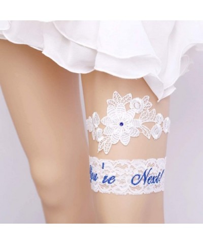 Womens Sexy Lace Wedding Garter Set for Bride Party Prom Garters 2 Pcs - 2-blue - CK1927YDLUS $24.12 Garters & Garter Belts