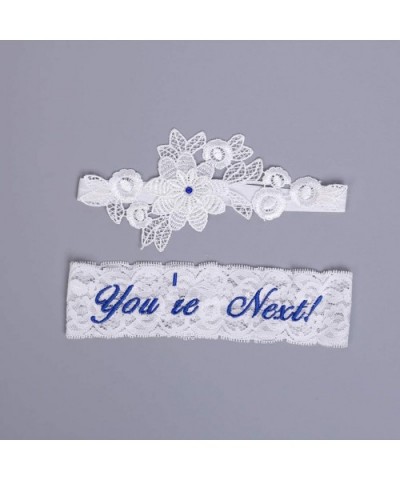 Womens Sexy Lace Wedding Garter Set for Bride Party Prom Garters 2 Pcs - 2-blue - CK1927YDLUS $24.12 Garters & Garter Belts