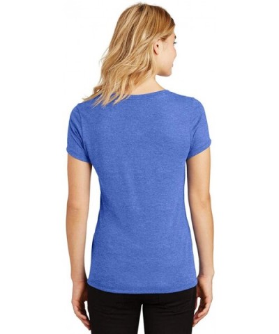 Ladies Feel Safe at Night Sleep with EMT Triblend V-Neck - Royal Frost - C218YHEOKG2 $24.03 Tops