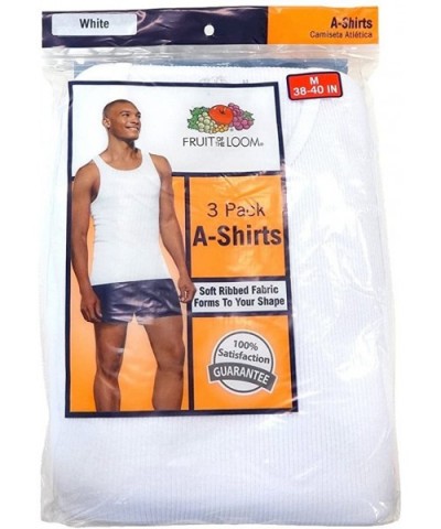 Men's A-Shirt - White - C418NLMOQK2 $32.92 Undershirts