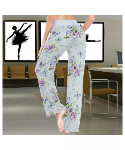 Morning Glory Butterfly Women's Pajama Pants Lounge Sleep Wear - Multi - CE19D3SL8CR $39.99 Bottoms