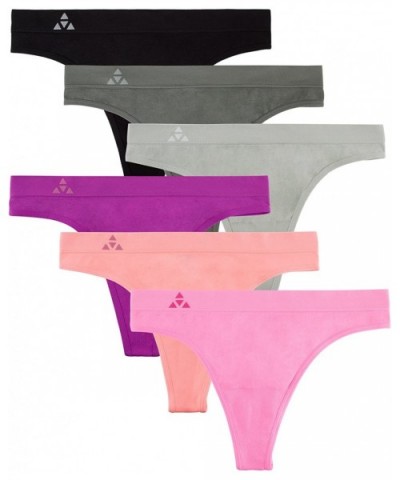 Women's 6-Pack Quick Dry Breathable Seamless Thong Panties Underwear - Prism - C1186LTHE2D $40.82 Panties