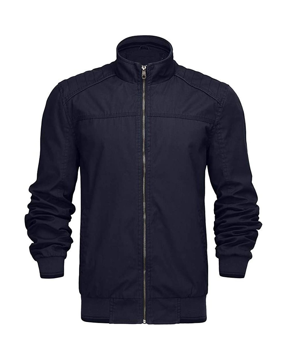 Men's Casual Winter Cotton Blend Military Jackets Outdoor Warm Zip Coat Windproof Windbreaker - Dark Blue a - C8193NO6U05 $67...