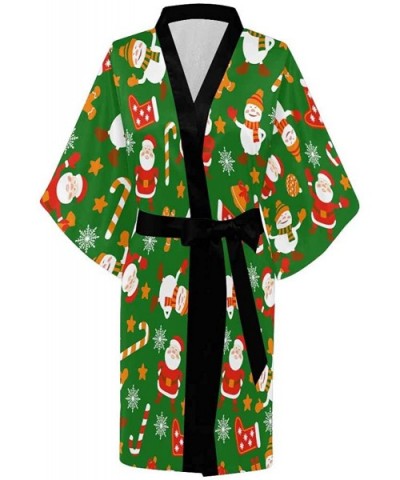 Custom Christmas Santa Claus Blue Women Kimono Robes Beach Cover Up for Parties Wedding (XS-2XL) - Multi 5 - CI194A4NH5G $78....