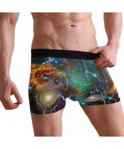 Mens Boxer Briefs Underwear Breathable Pouch Soft Underwear - Brain Cells and Deep Space - CB18ARK7NSZ $23.19 Boxer Briefs