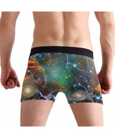 Mens Boxer Briefs Underwear Breathable Pouch Soft Underwear - Brain Cells and Deep Space - CB18ARK7NSZ $23.19 Boxer Briefs