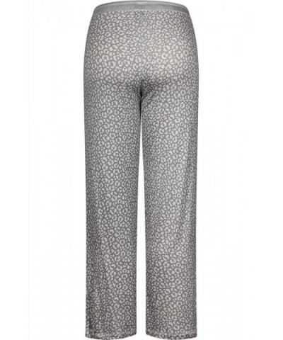 Women's Soft Printed Long Sleepwear Lounge Pajama Pants - Light Grey1 Leopard - CJ18CGLH5AD $20.14 Bottoms