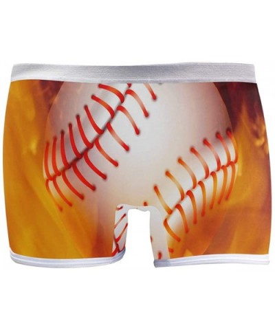 Women's Boyshort Panties Striped Neon Rainbow Zebra Soft Underwear Boxer Briefs - Fire Baseball - C519227W9UR $27.70 Panties