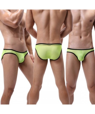 Men's Mesh Breathable Underwear Briefs High Cut Underpants Active Jockstrap Briefs Sports Underwear Pack - 4pcs Briefs 1 - C9...