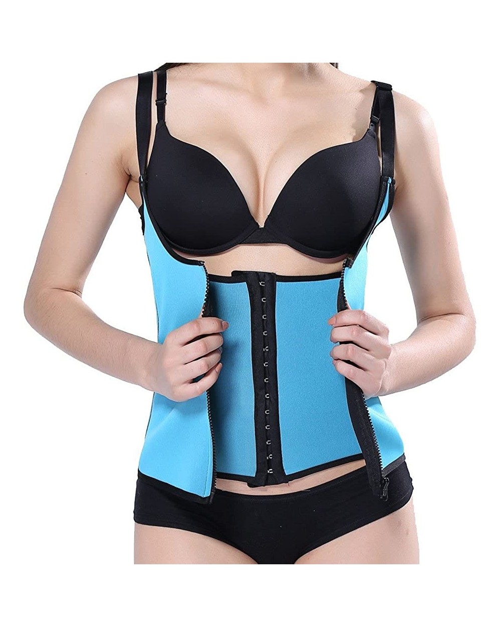 Women Waist Trainer Corset Seamless Bodysuit Shapewear Tummy Control Body Shaper Vest Full Body Shaper Underwear - Blue - C21...