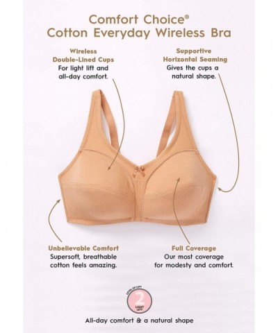 Women's Plus Size Cotton Wireless Bra - Evening Blue (1544) - CC199DU93LQ $29.76 Bras