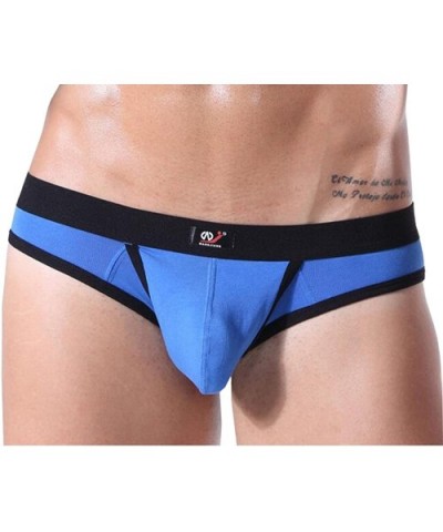 Men's Cotton Pouch Removable Briefs Underwear - Blue - C112EGBPEKV $15.28 Boxer Briefs